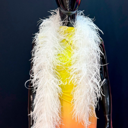 Боа страуса белое (5 нитей)