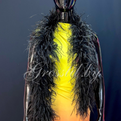 Боа страуса черное (5 нитей)